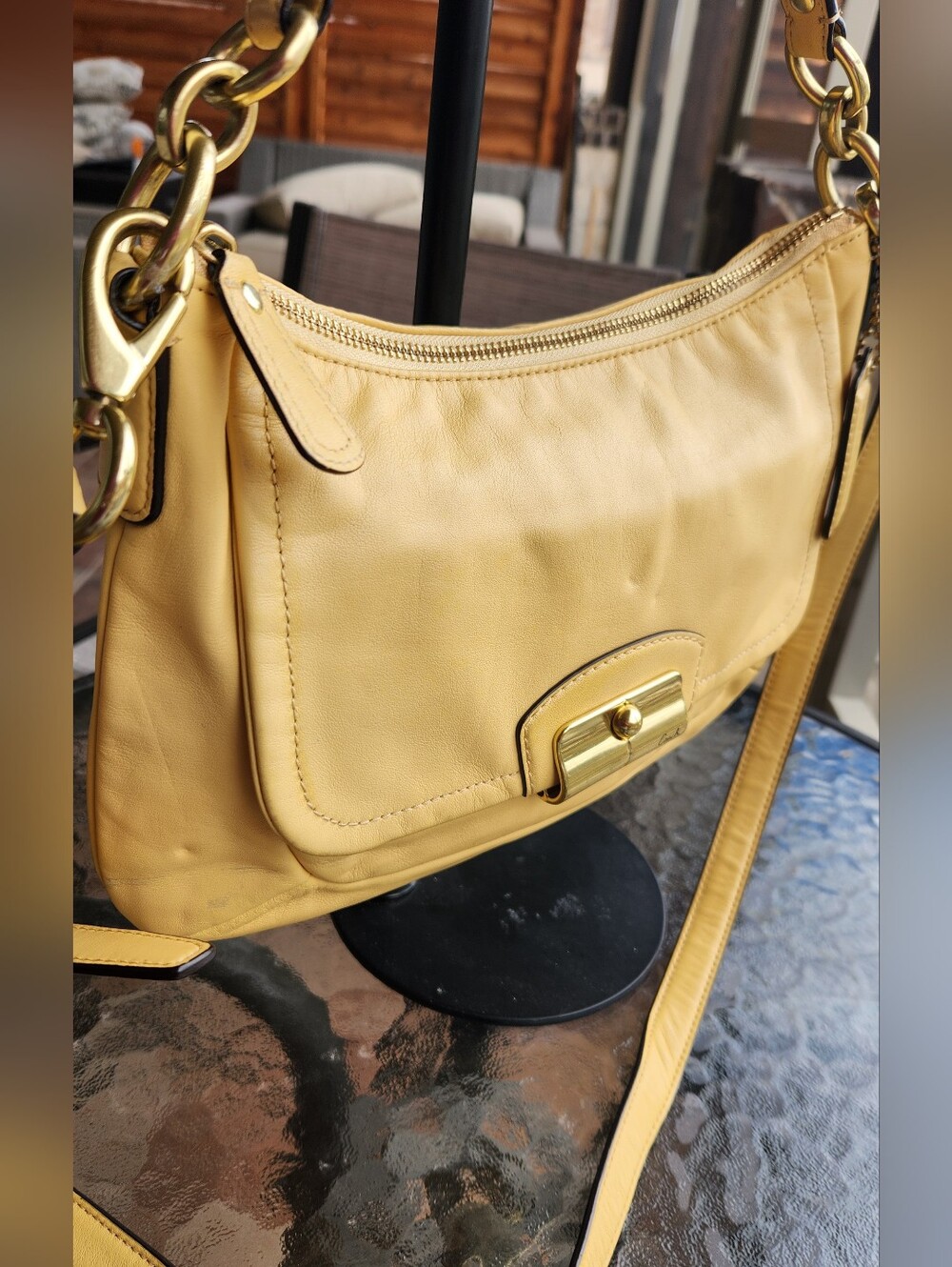 Coach Yellow Leather Shoulder Bag by - Picture 2 of 10